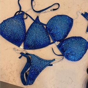 Angels Comp Shimmering Blue Bikini with Rhinestones